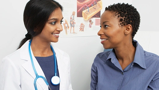 Doctor talking to a patient