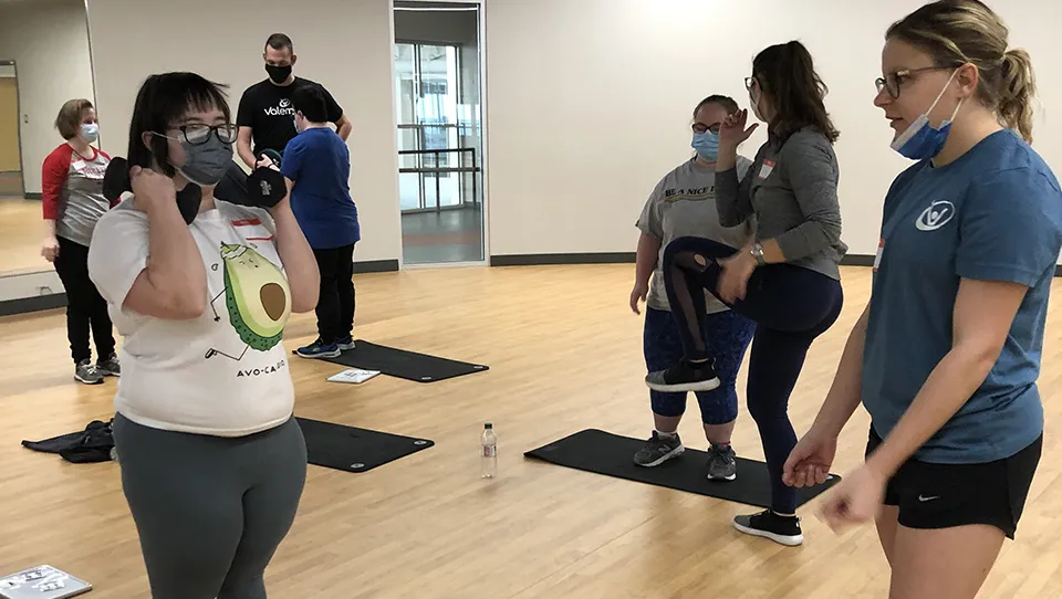 People working out in a gym