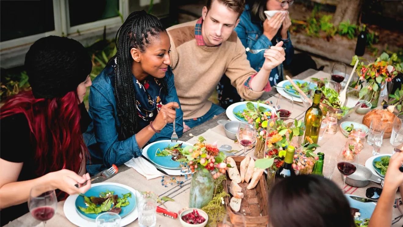 holiday gathering at table